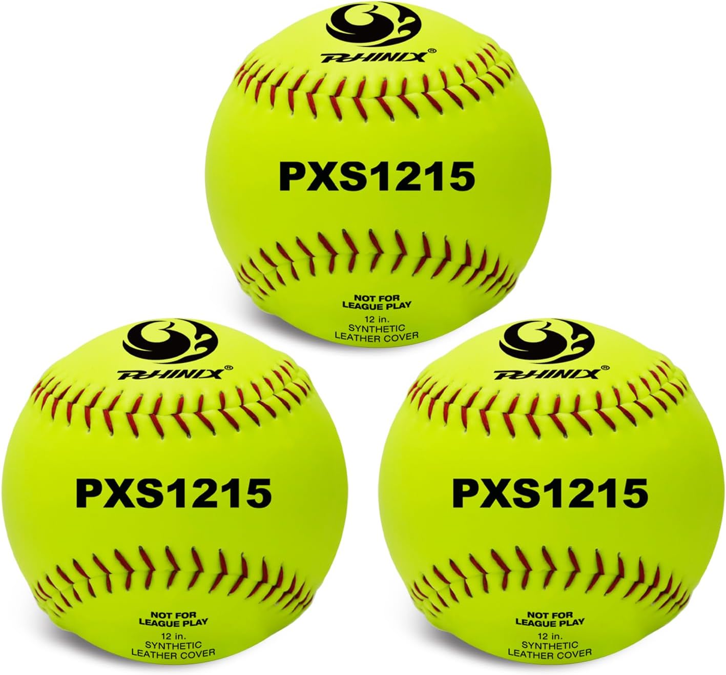 PHINIX Slow-Pitch Softballs Cork Core for Practice 12 Inch