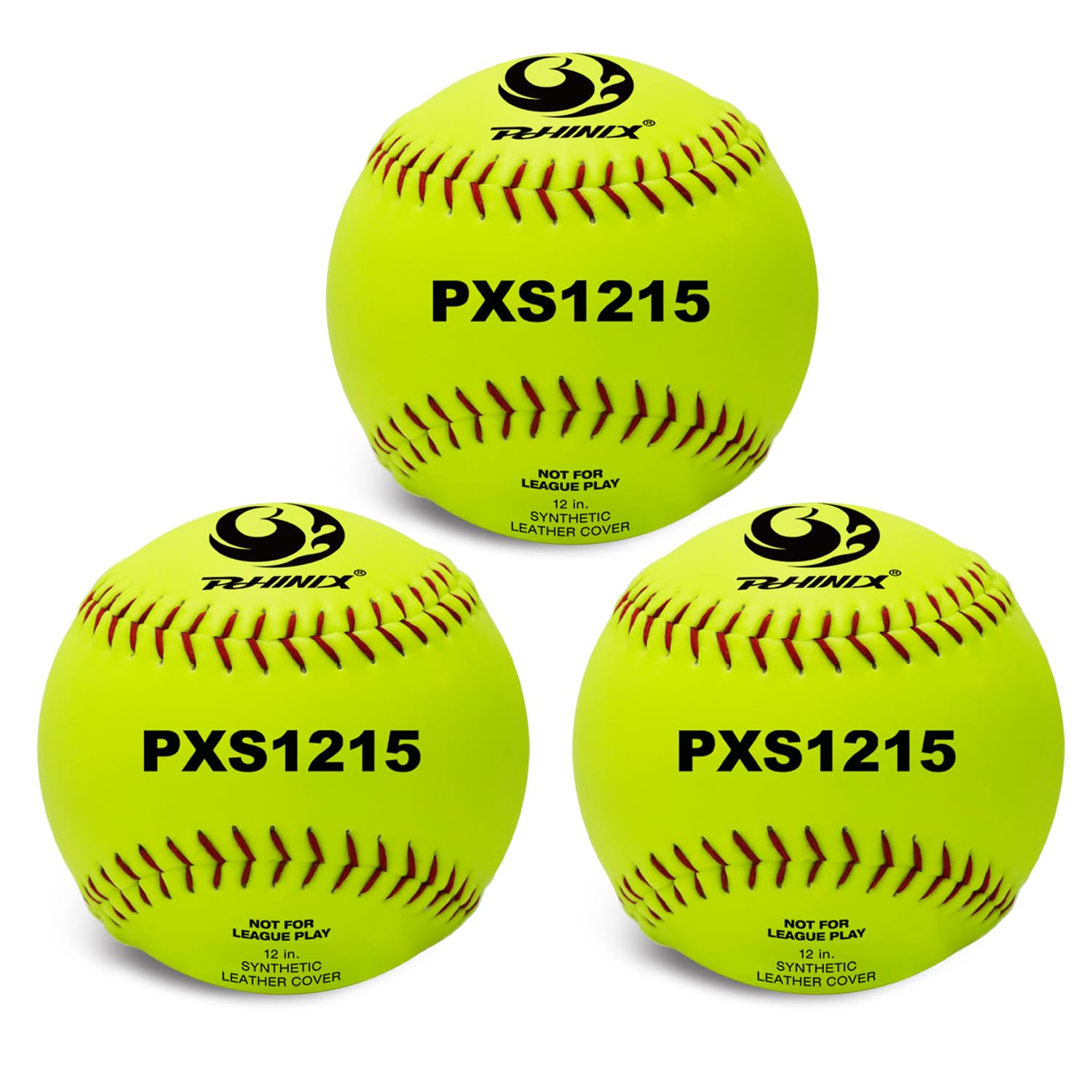 PHINIX Slow-Pitch Softballs Cork Core for Practice 12 Inch