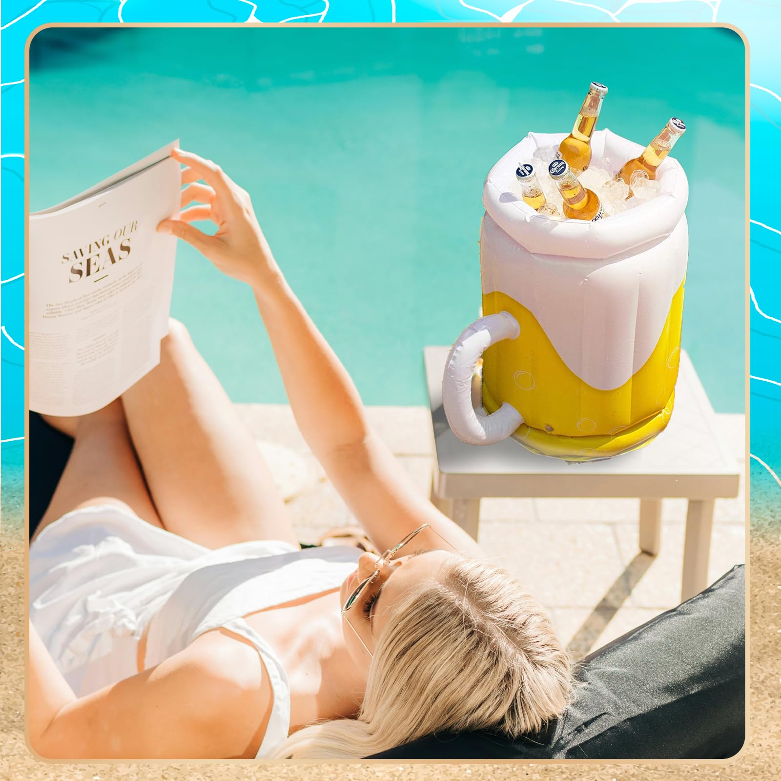 Amazon.co.jp: 空気注入式ビールジョッキ ドリンククーラー アイス