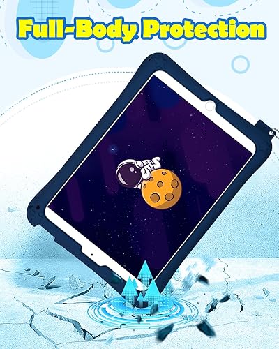 Miniatura 6 de Funda para iPad Mini 6. generación, Mini 6 2021 con soporte, lindo diseño de dibujos animados planeta espacio exterior para hombres espaciales con