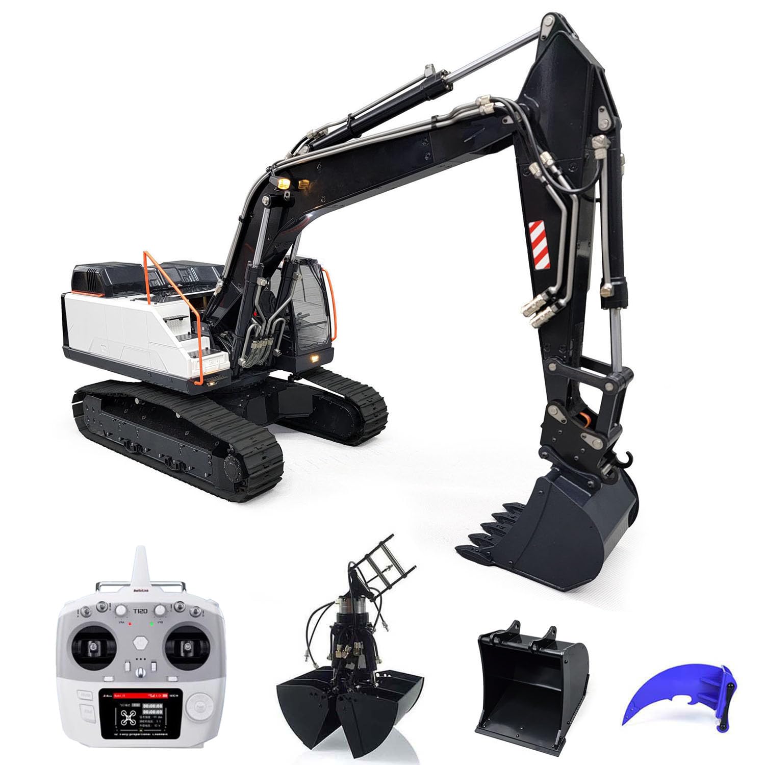 wheelfun 1:14 Kettenferngesteuerter Hydraulikbagger EC380 RC Engineering Fahrzeuge für Erwachsene Hobby (weiß)