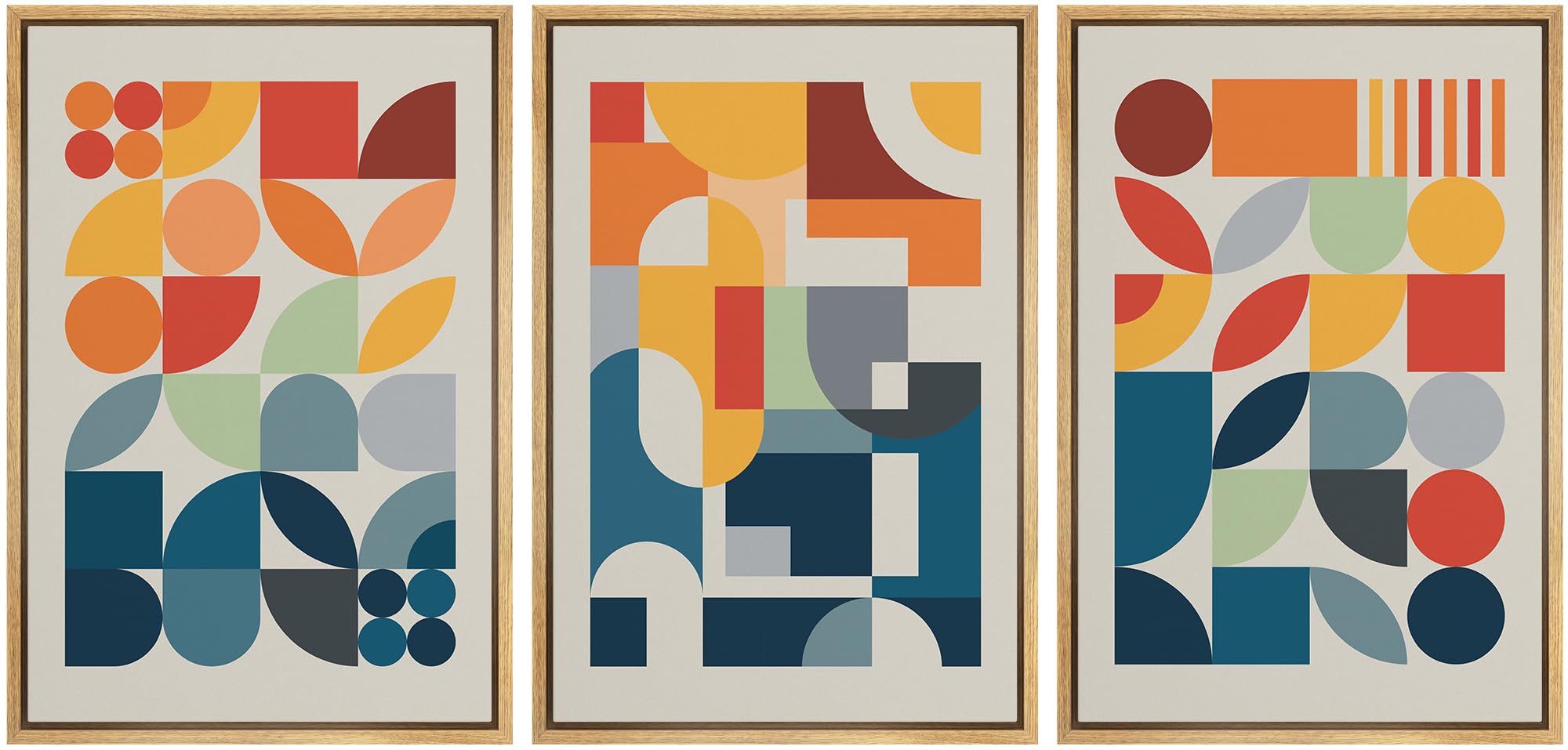 Amazon.com: NWT Framed Canvas Print Wall Art Set Mid-Century