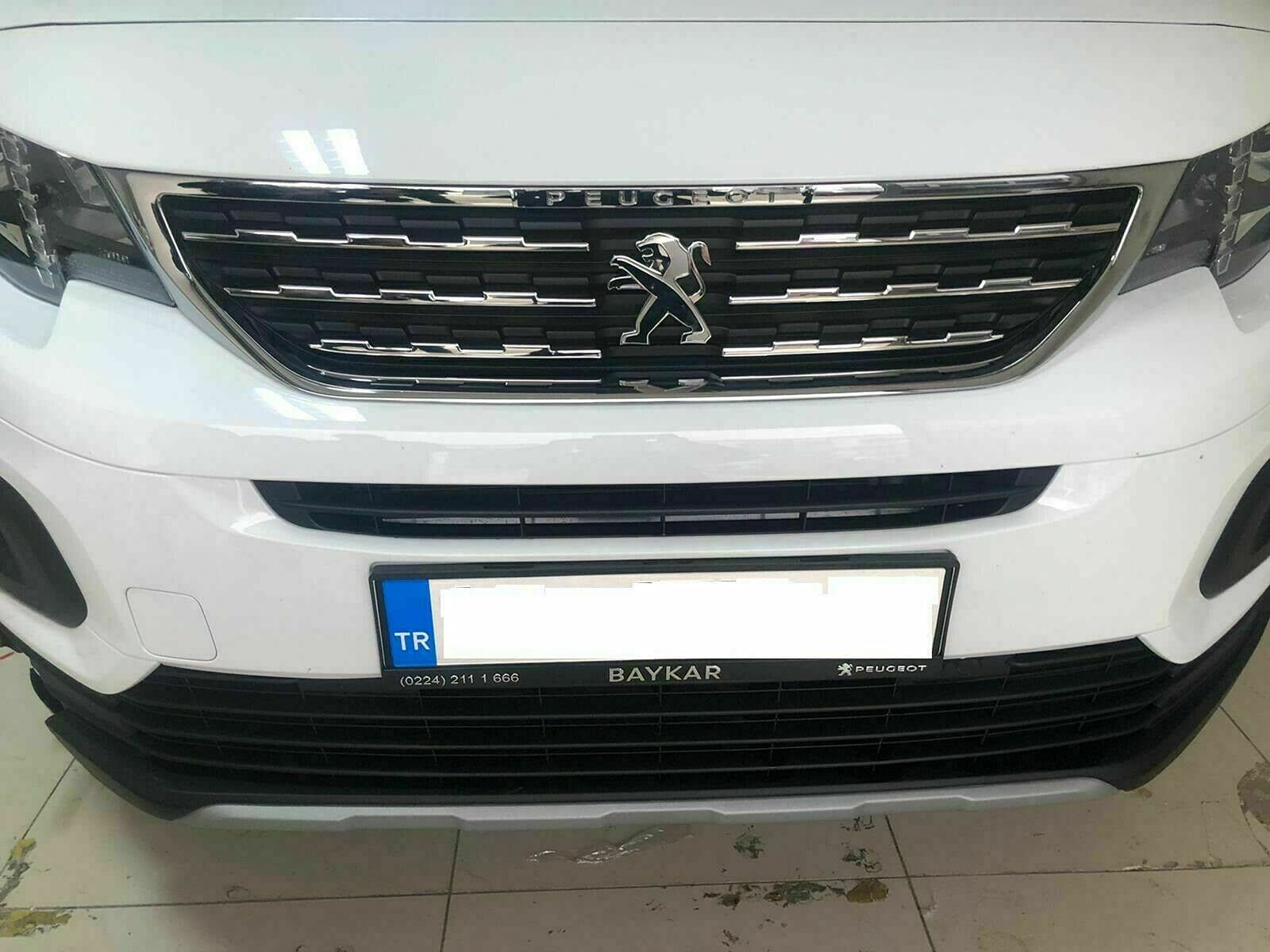 Boa Line Auto- Chrome Front Grill Covers 6pcs Stainless STEEL, Compatible with 2018Up Peugeot Rifter