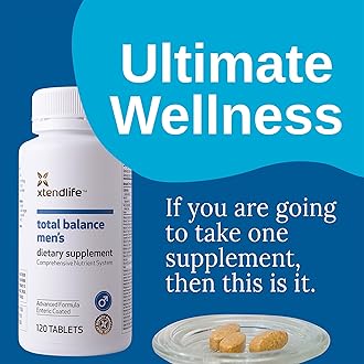 Xtendlife Total Balance Men’s Multivitamin for Immune, Heart, Digestive & Cellular Health - Daily Support - 70+ Nutrients & Minerals - 30 Day Supply