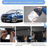 Vista 6 de Parasol para parabrisas de 4 capas, ajuste personalizad, tela 240T, plegable, bloquea los rayos ultravioletas, accesorios de automóvil
