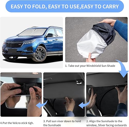 Miniatura 6 de Parasol para parabrisas de 4 capas, ajuste personalizad, tela 240T, plegable, bloquea los rayos ultravioletas, accesorios de automóvil