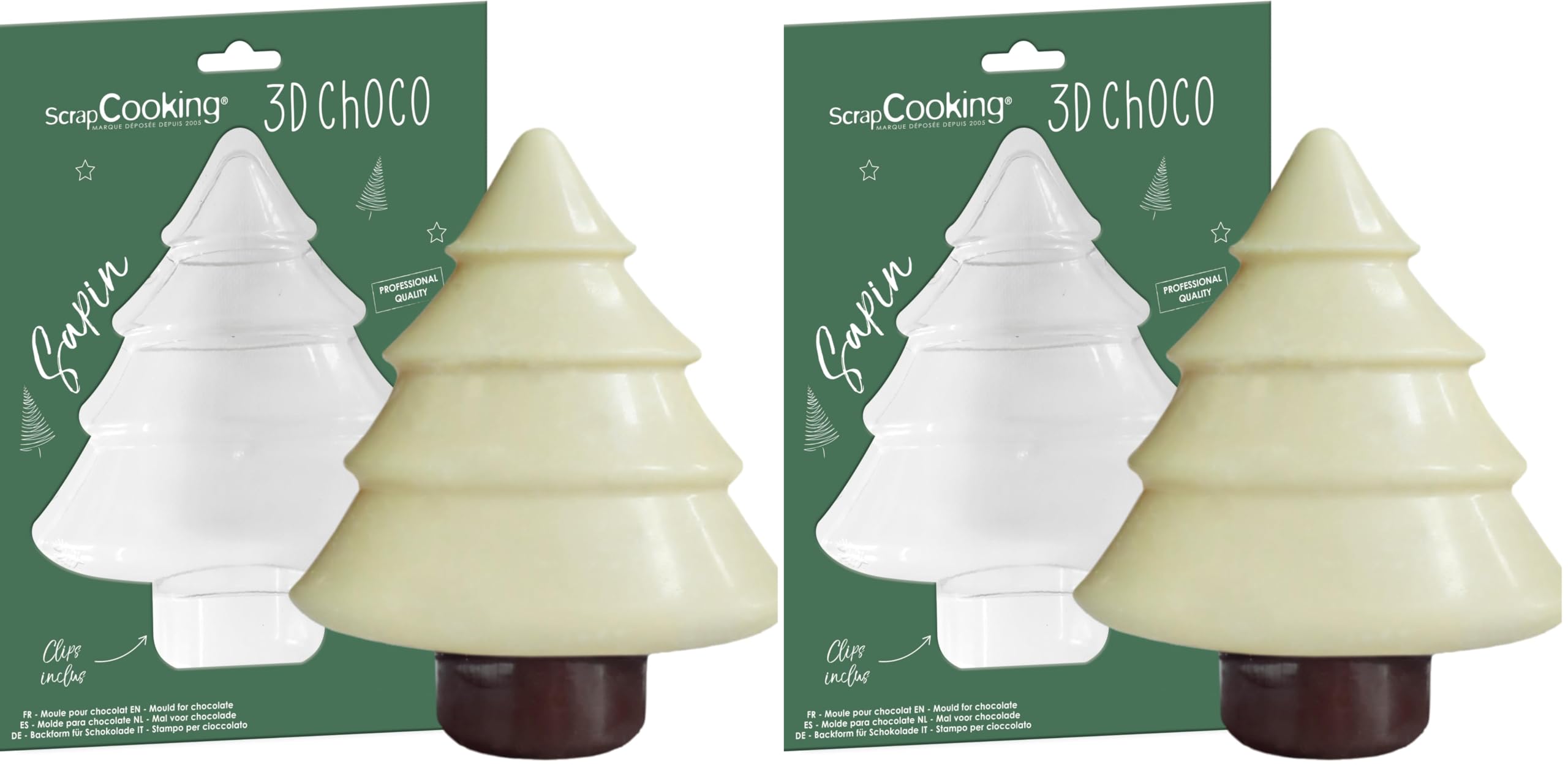 Moule rigide chocolat sapin ScrapCooking 6760 blister qualité professionnelle pour Noël