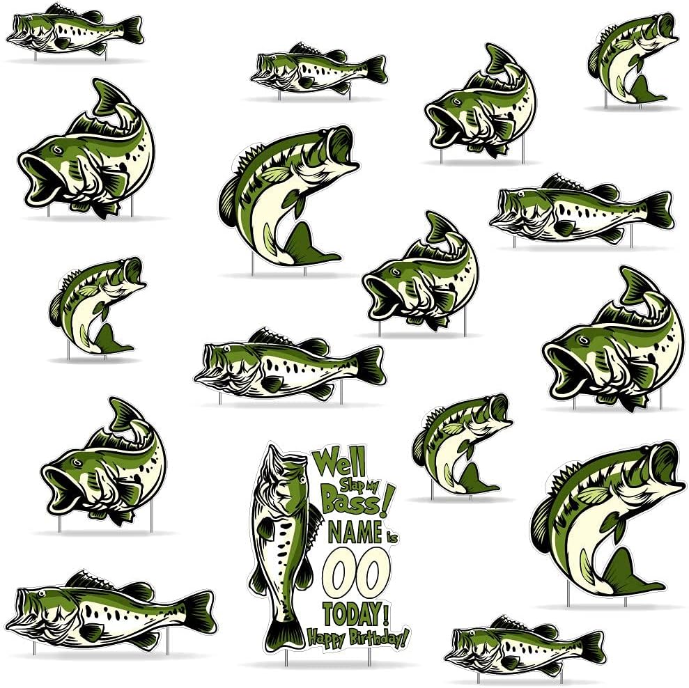 VictoryStore Yard Decorations: Well Slap My Bass Birthday Yard Decorations Custom Name and Age, 17pcs Includes Stakes