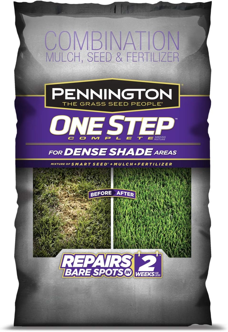 Pennington One Step Complete Dense Shade Bare Spot Grass Seed, 10 Pounds, White