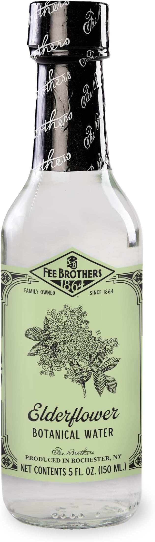 Fee Brothers Elderflower Botanical Water - Cocktail Mixer, Aromatic Spirit and Floral Flavoring Extract, 5 fl oz