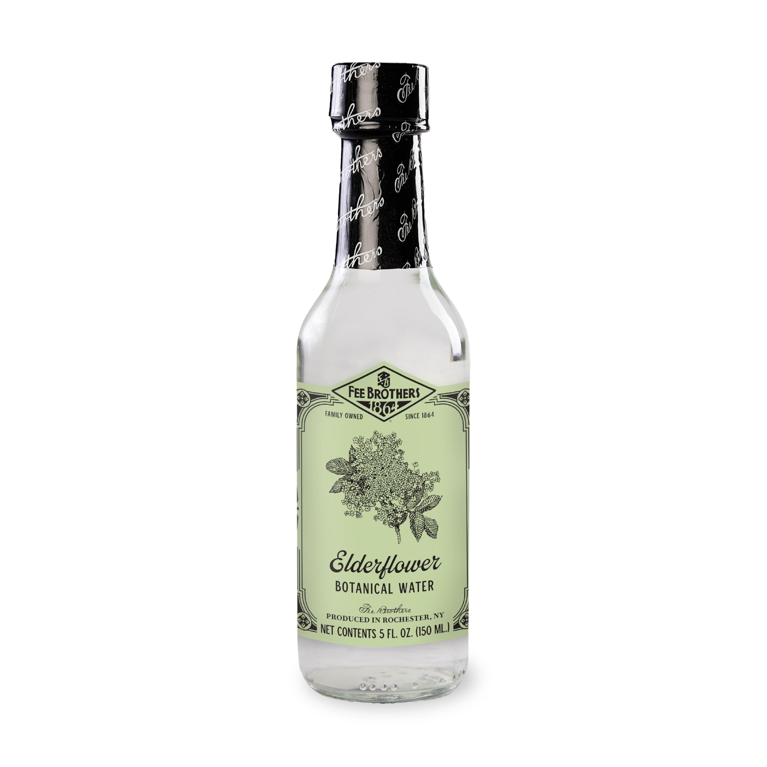 Elderflower Botanical Water - Cocktail Mixer, Aromatic Spirit and Floral Flavoring Extract, 5 fl oz