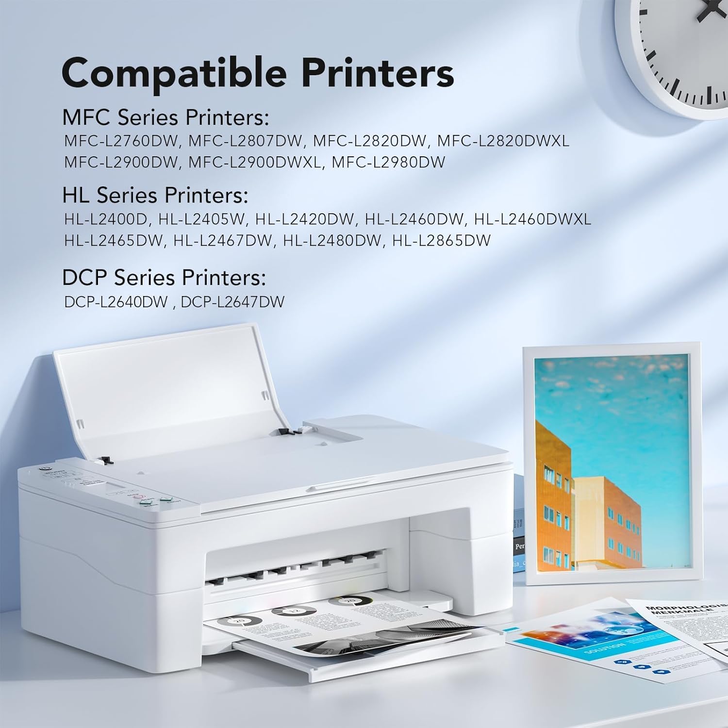 Compatible TN830XL Black Toner 4 Pack Replacement for Brother TN830XL TN-830 TN830 XL High Yield Toner Cartridge Use for HL-L2460DW DCP-L2640DW MFC-L2820DW MFC-L2900DW HL-L2480DW HL-L2400D HL-L2405W