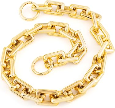 Pndeyo Bag Extender Chain for Women, Metal Purse Straps Extenders, Flat Purse Chain Strap Charms Accessories for Wallets Handbags Crossbody Shoulder DIY Bags- Gold