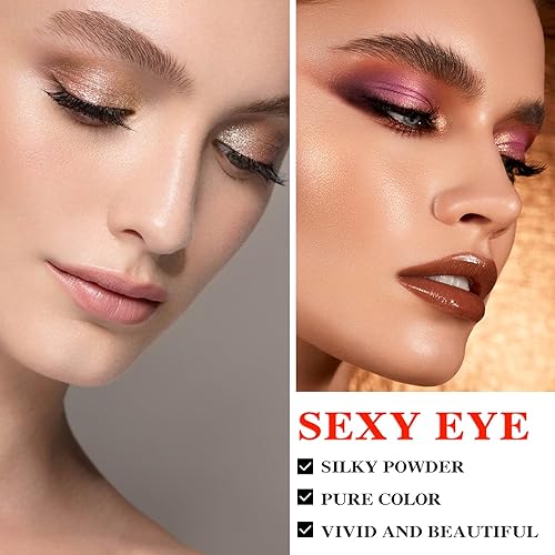 Miniatura 10 de BKPPLZP Paleta de sombra de ojos desnudos de 12 colores, paleta de sombra de ojos mate nude, paleta de sombra de ojos con pigmento de purpurina