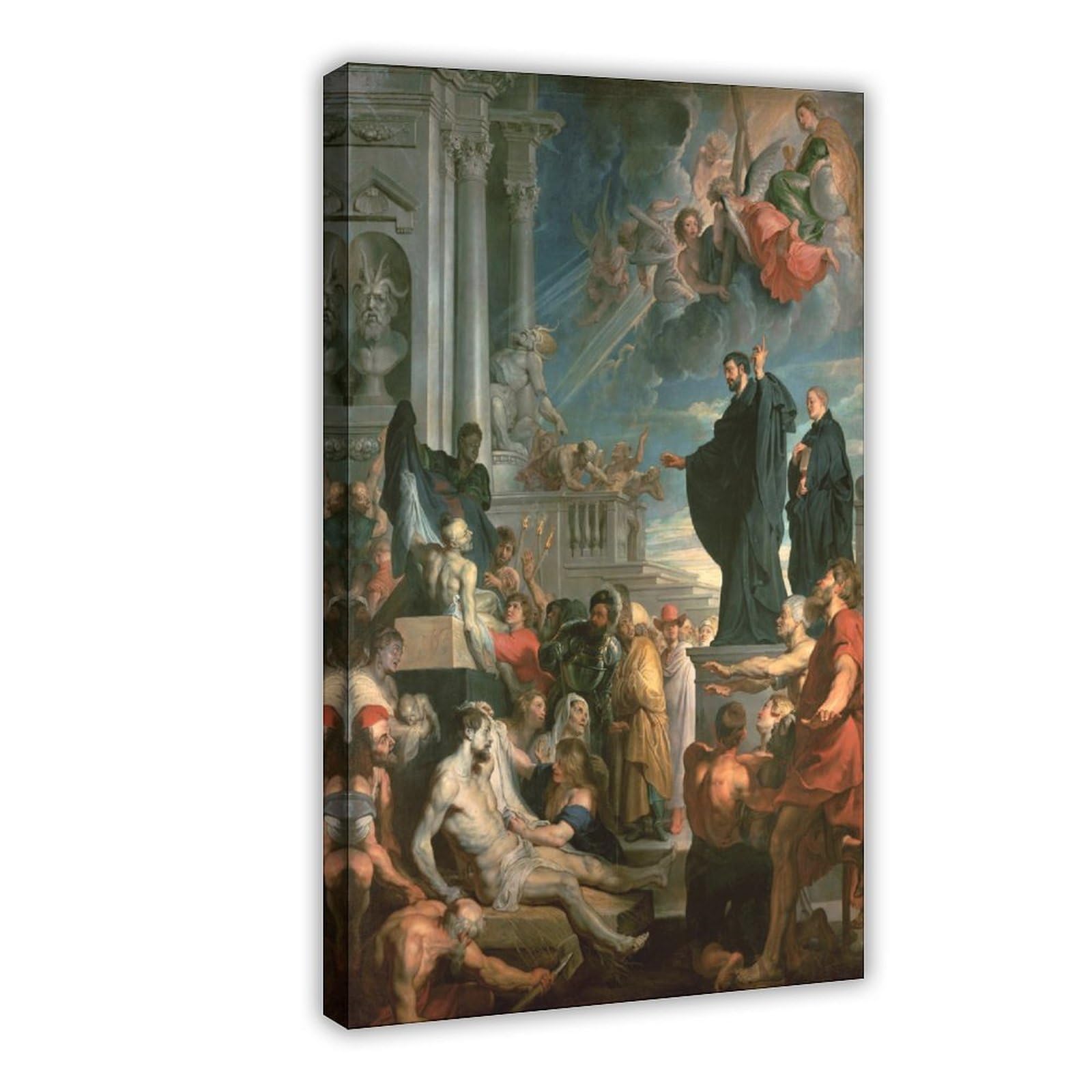 WCYB The Miracles of St. Francis Xavier by Peter Paul Rubens Prints Posters Canvas Deco Paintings Wall Art For Office Frame 16" L X 24" W