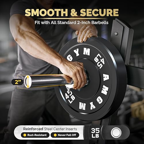 Miniatura 4 de 2 Inch Bumper Plates，10-500lbs，Barbell Rubber Olympic Weight Plates Set for Home Gym, Strength Training & Weight Lifting, Multiple Options