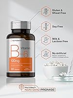 Vista 5 de Horbaach Vitamina B6 100mg 120 tabletas vegetarianas piridoxina HCl Suplemento sin OMG y sin gluten