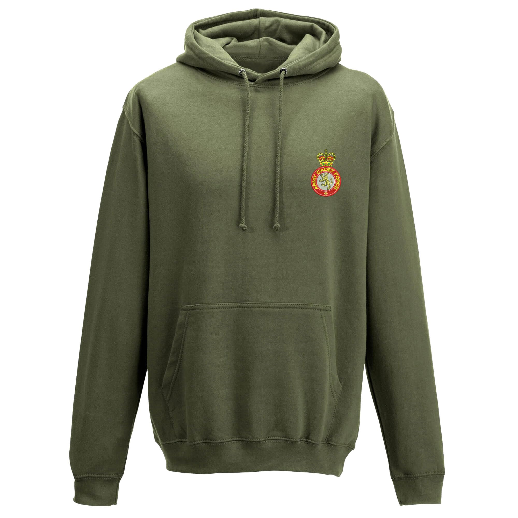 The Military Store Men's Military Green Army Cadet Force Embroidered Hoodie, Medium