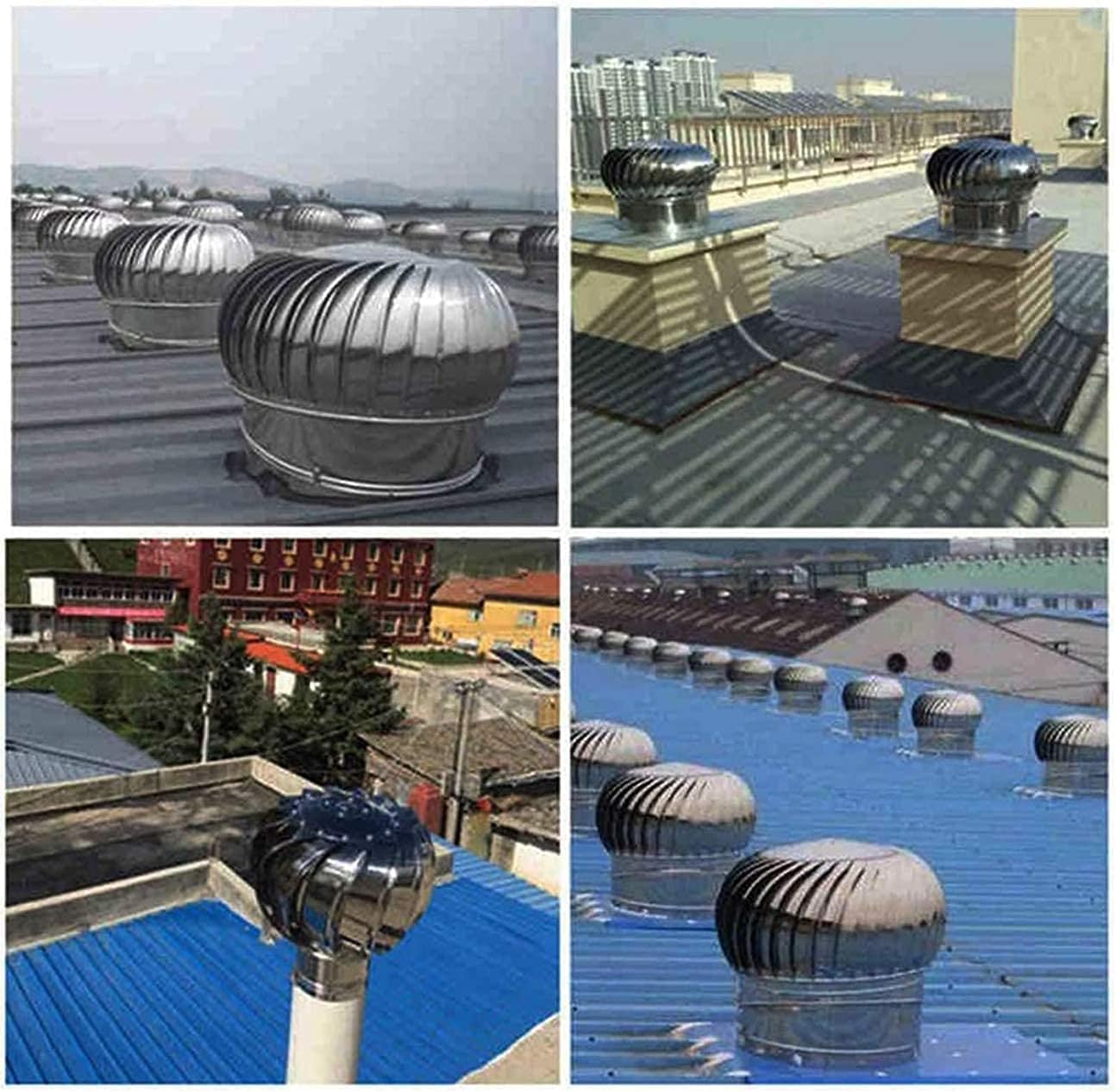 304 Stainless Steel Rotating Chimney Cap with Bird Spinner, Rotating Fireplace Hood Fan, Durable Rotating Chimney Cover for Fireplace, Anti Backdraft Fireplace Cap ()