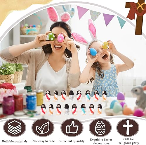 Vista 87 de Sumind 50 figuras de Jesús de diseño original, milagro, mini bolsillo para esconderse y buscar, relleno de huevos de Pascua, regalos de fiesta Azul