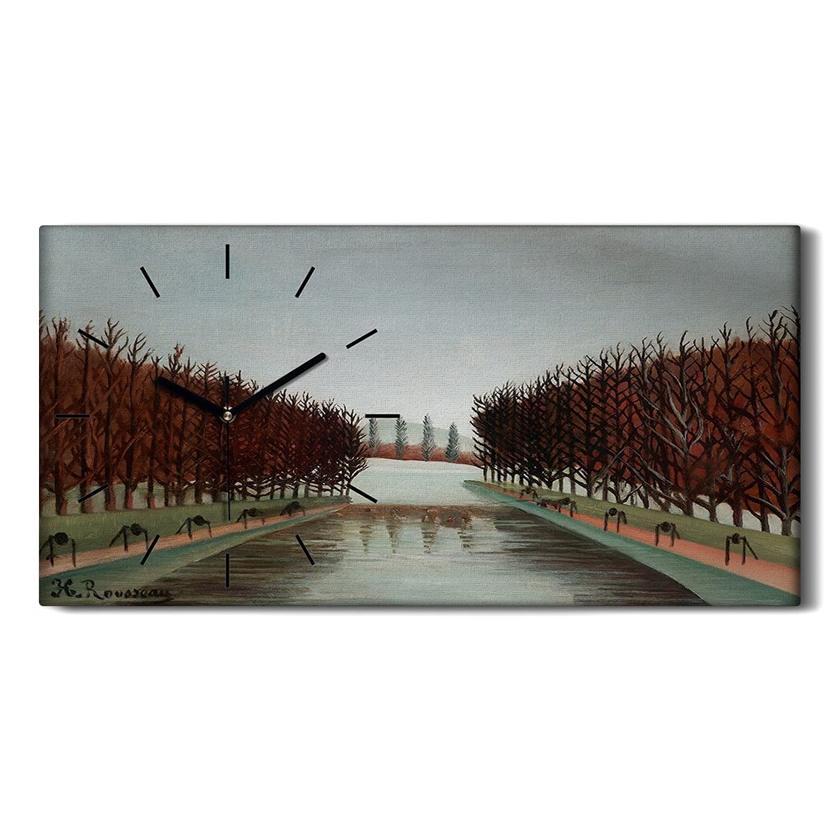Horloge sur Toile Image Art Moderne Art Mural Salon Chambre Park Rivière