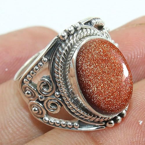 Miniatura 32 de Anillo de plata esterlina 925 para mujer y piedras preciosas naturales, anillo de compromiso de plata de ley, juego de bisel de piedra natal