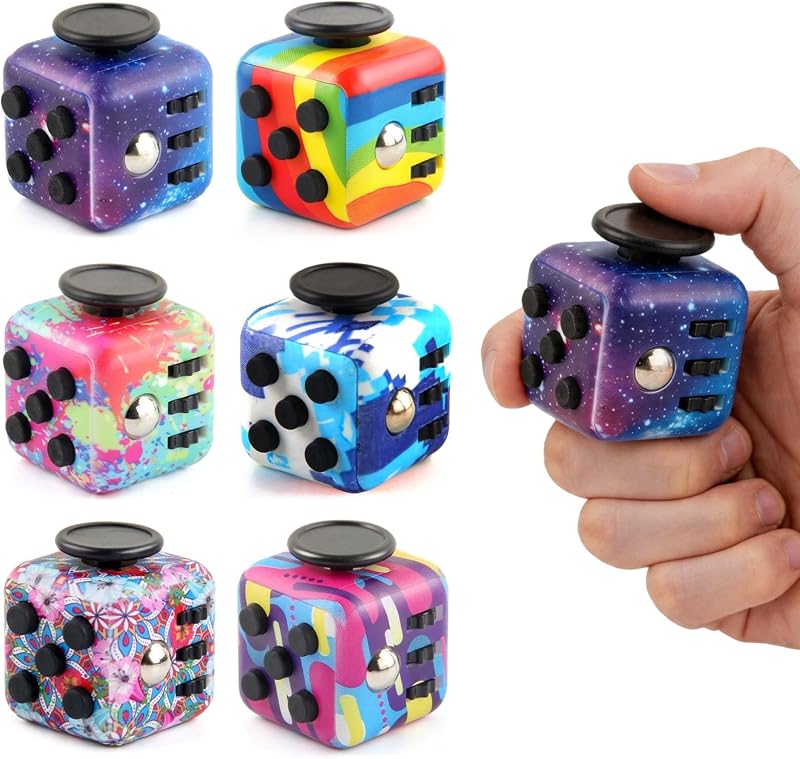6 Pack Fidget Cubes Sensory Toy Set, Infinity Cube for Stress Relief