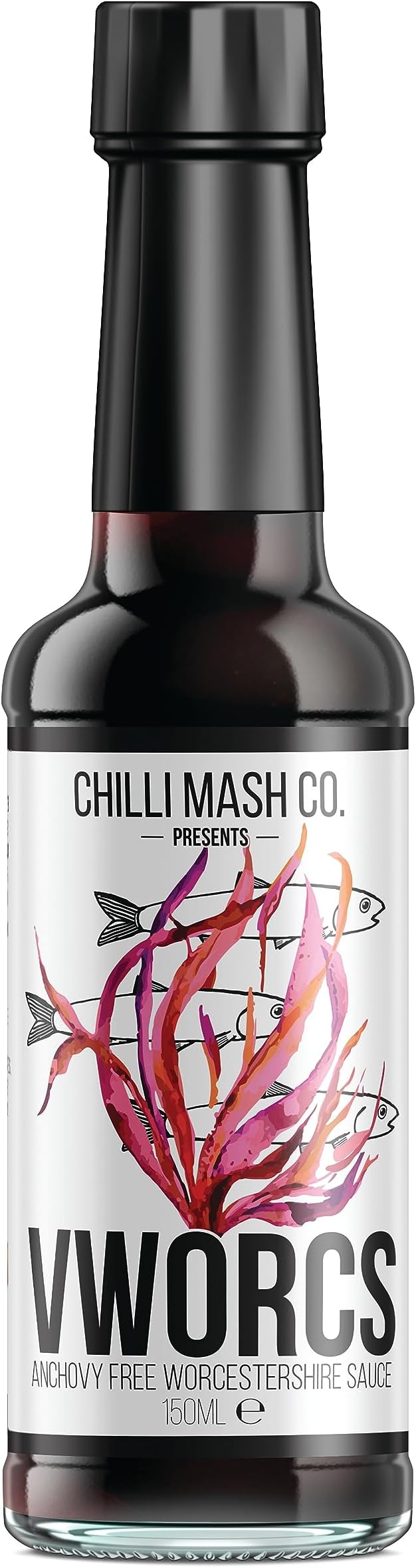 Free From Vegan Worcestershire Sauce | VWorcs | 5fl oz. (150ml) | British made Worcester Sauce | Vegetarian & Vegan Gifts | Free from Fish