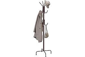 Simple Houseware Standing Coat and Hat Hanger Organizer Rack, Bronze