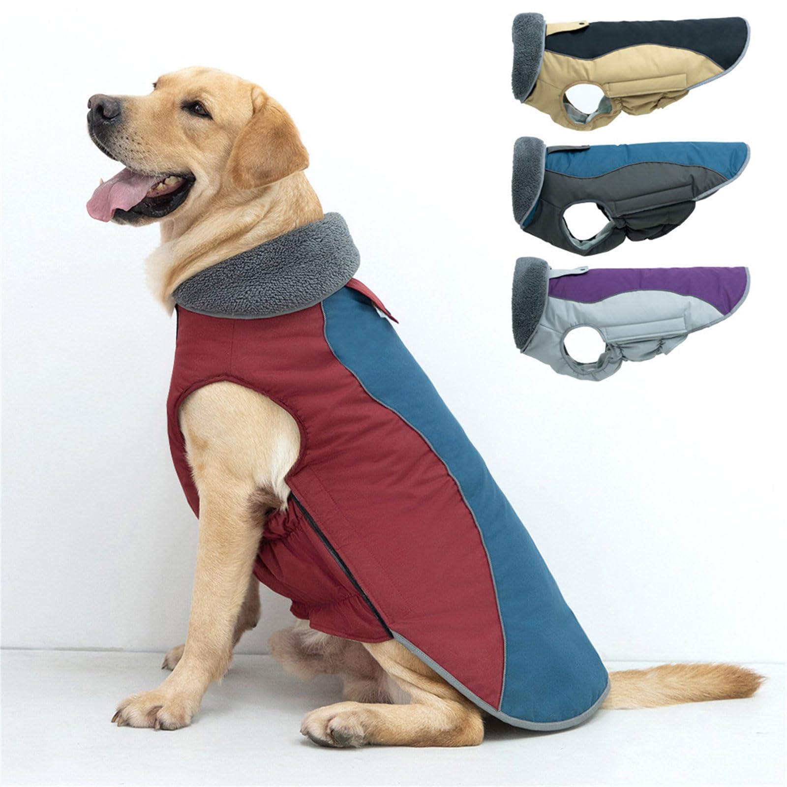 Gilet en fourrure unie pour chiens de petite et grande taille - Combinaison douce - Pull d'hiver thermique
