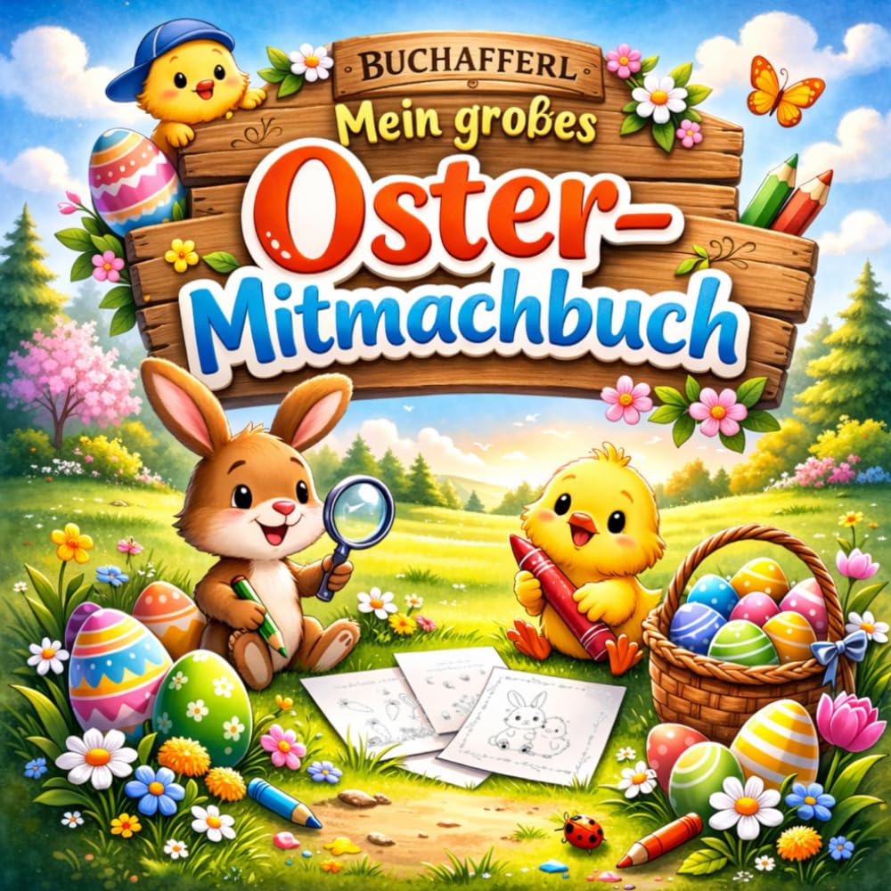 Mein großes Oster-Mitmachbuch: Oster-Rätselbuch und Malbuch für Kinder ab 3 Jahren – Mitmachspaß für Kindergarten und Vorschule