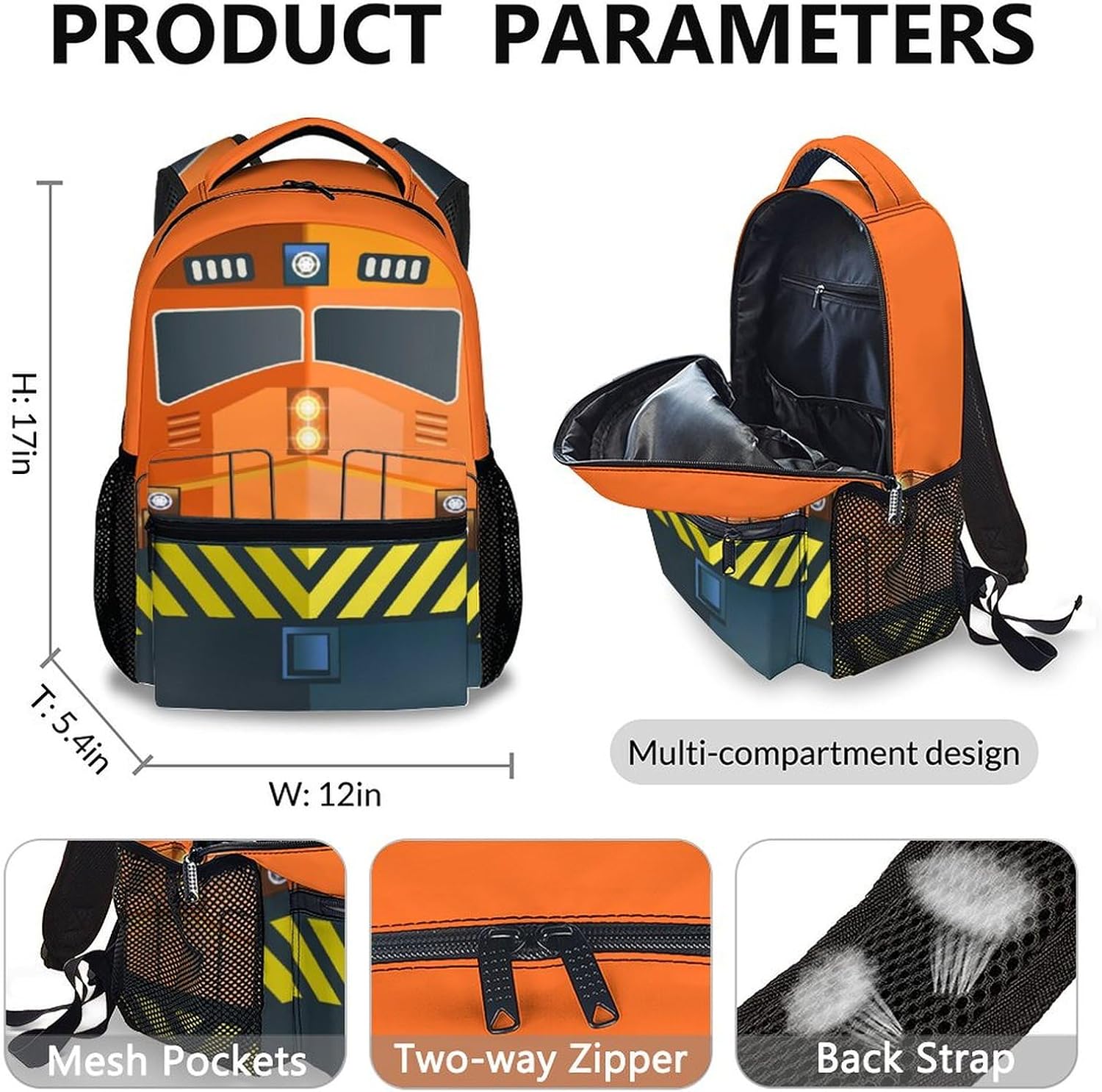 Kids Backpack Set, Train School Bookbag and Pencil Case Bundle for Boys, Car School Backpacks with Lunch Box and Pencil Case for Kindergarten Preschool Primary