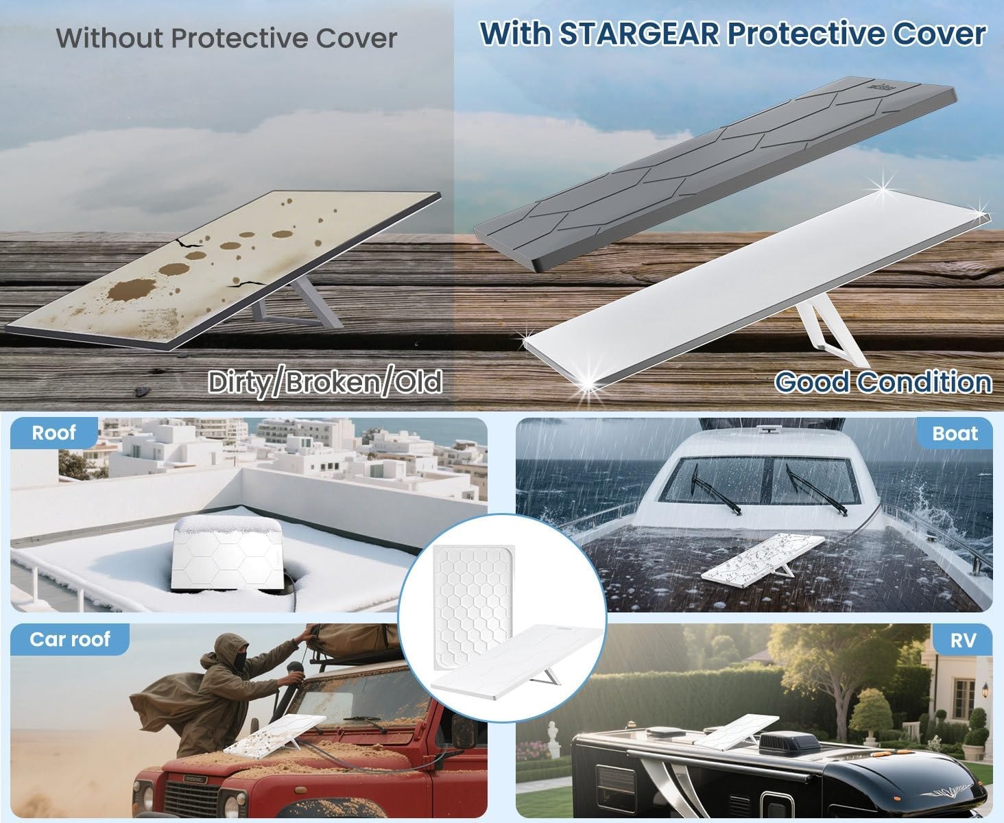 Silicone Protective Case for Starlink Gen 3 Standard Satellite Dish, Waterproof, Anti-Hail, Dustproof, Hexagonal Design, Quick Install, Compatible with Starlink Standard Gen 3 (Gray)