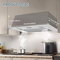 Vista 2 de 400CFM Built-In/Insert Range Hood 24 Inch - Convertible Ducted/Ductless Kitchen Vent with 3-Speed, 2×3W LED Lights & 6-Layer Grease Filters