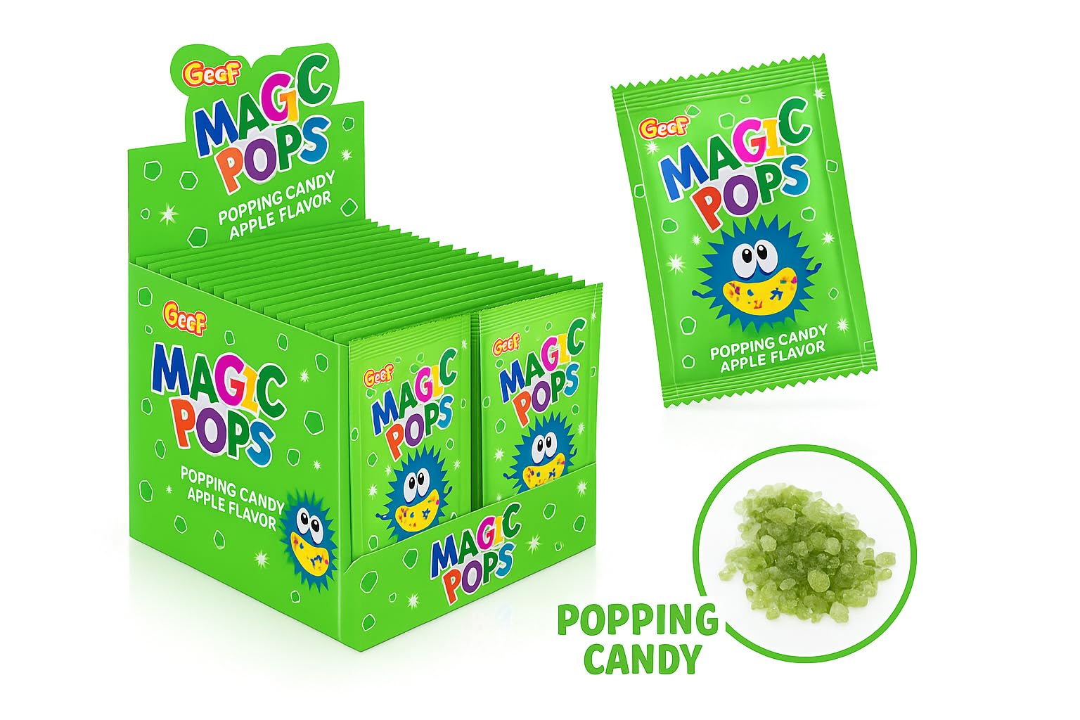Happy Basket by Simran Magic Pops Popping Candy | Imported Candy | Apple Flavor (Pack of 40 pieces)