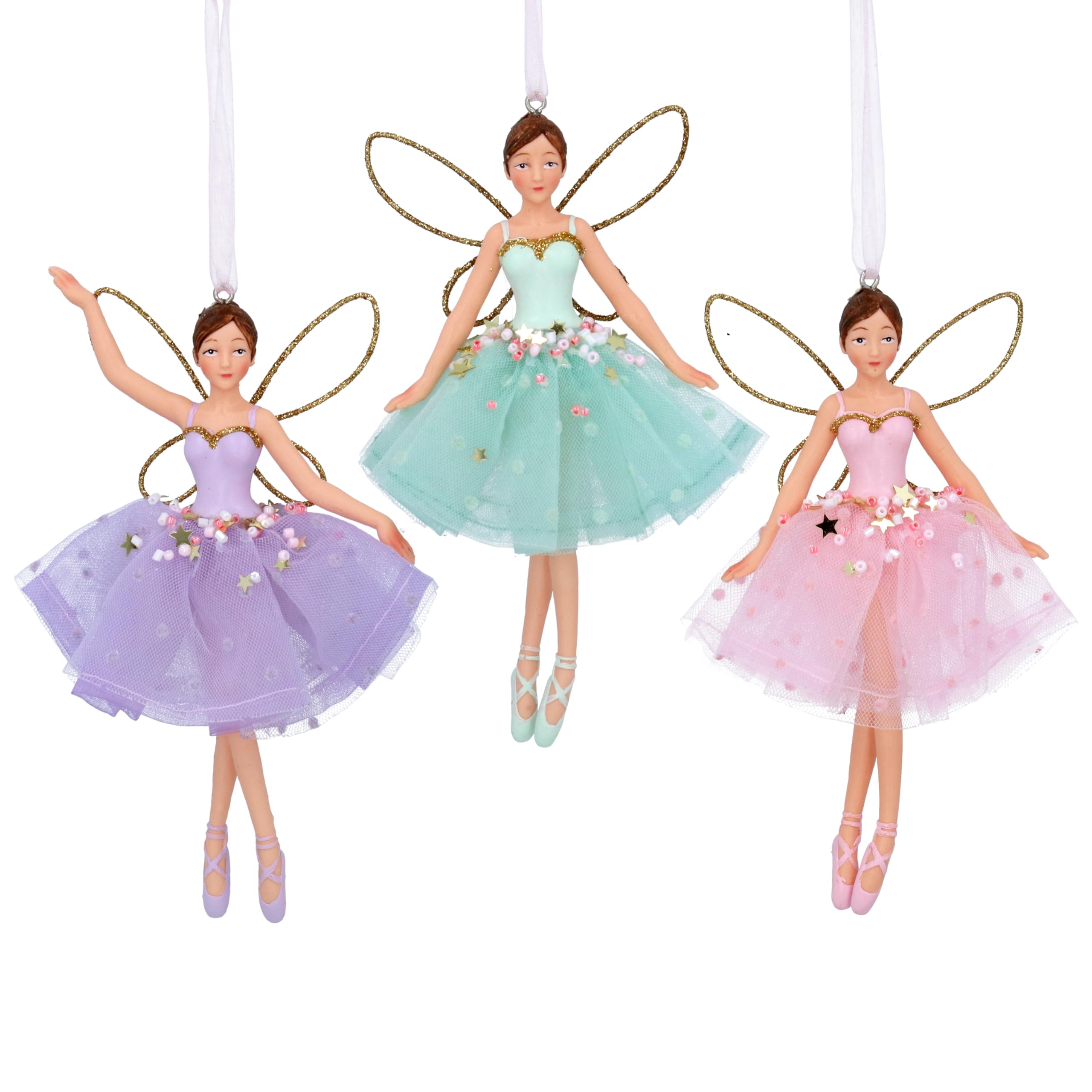 Lilac Christmas Tree Decoration Gisela Graham Fairy Ballerina Angel Ornament