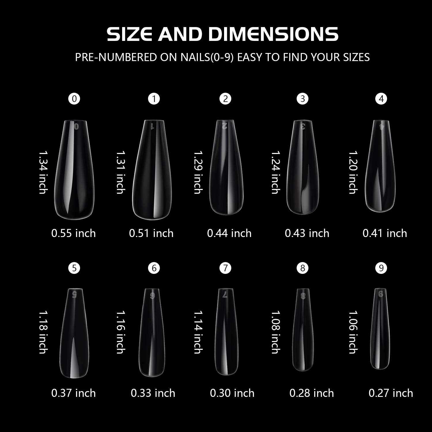 Fake Nails Coffin Nail Tips - Easkep Nail Tips Acrylic Nails Clear Nail Tips False Nails 500Pcs Ballerina Traceless Artificial Full Cover with Box for Nail Salons and DIY Nail Art at Home 10 Sizes Clear : Beauty & Personal Care