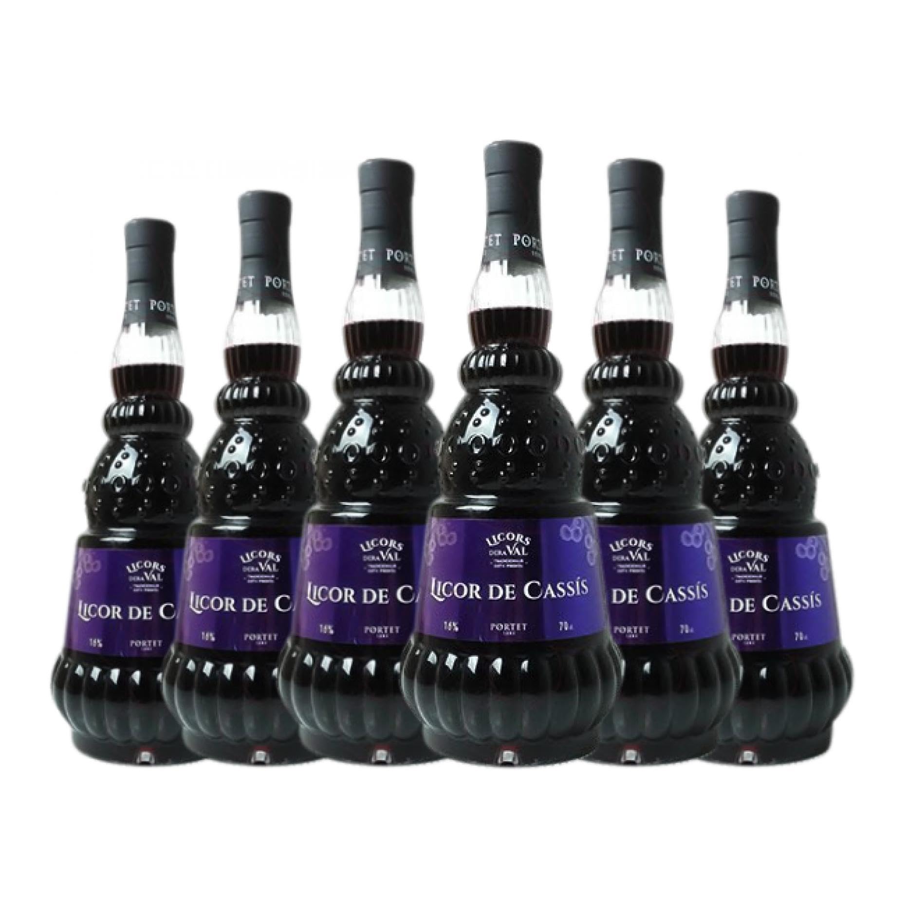 Licores Licor de Cassis Dera Val Licor Macerado 70 cl (Caja de 6 Botellas de 70 cl)