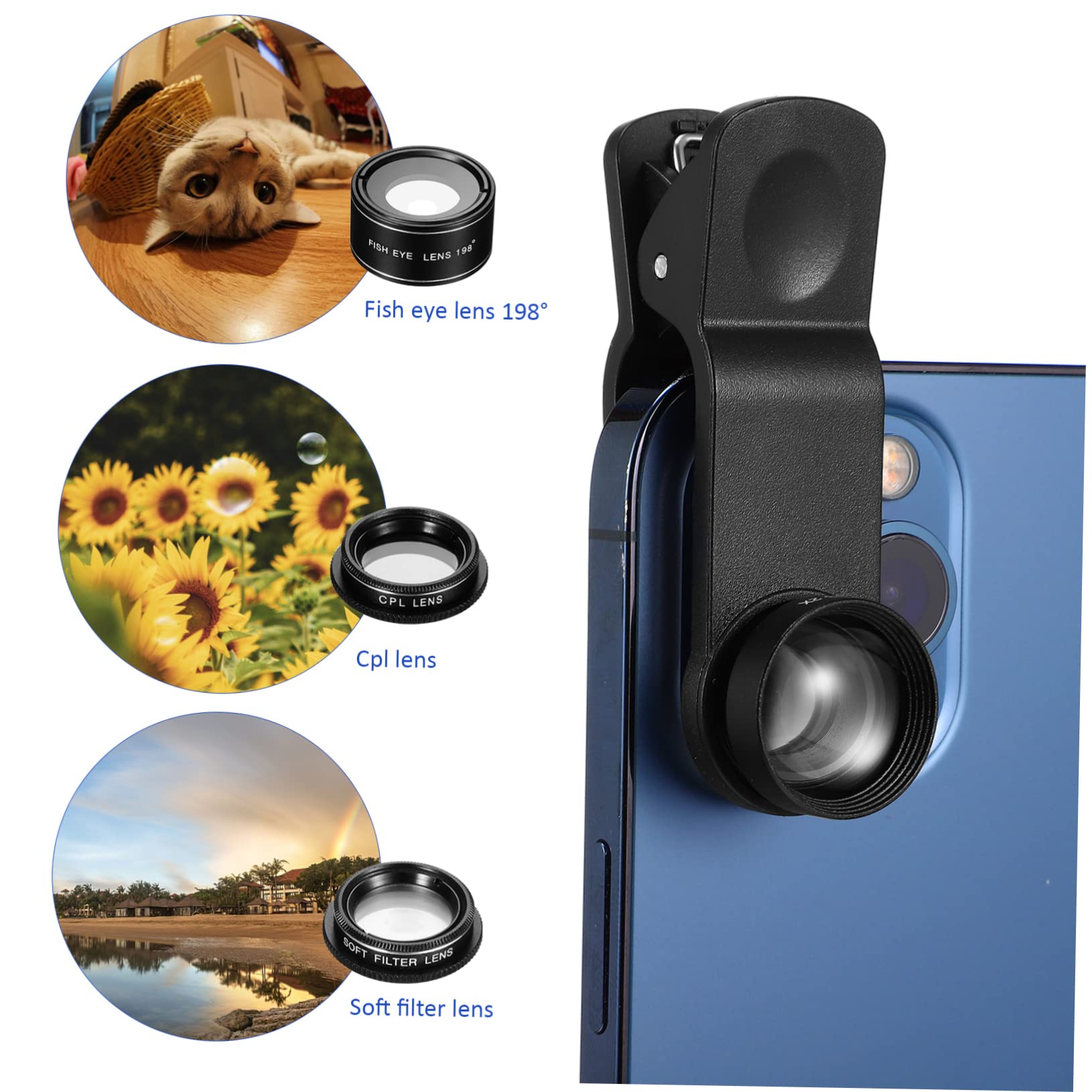 1set Lenti Per Smartphone Inclusi Fisheye Grandangolare Macro e Cpl Accessori Fotografici Portatili Per Scatti Creativi e Viaggi Facile Da Usare e Leggero