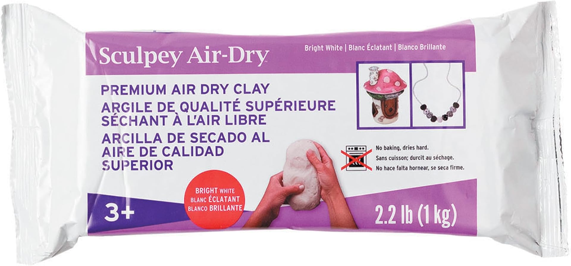 Sculpey Model Air Dry Modeling Clay, White