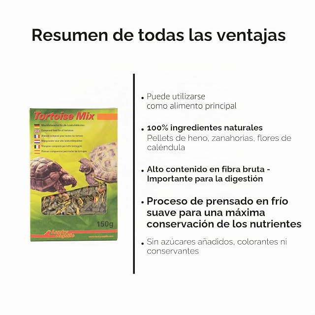 Foto 2 de 4 de Lucky Reptile Tortoise Mix 150g a Base de Ingredientes vegetale, Alto Contenido de Fibra Bruta