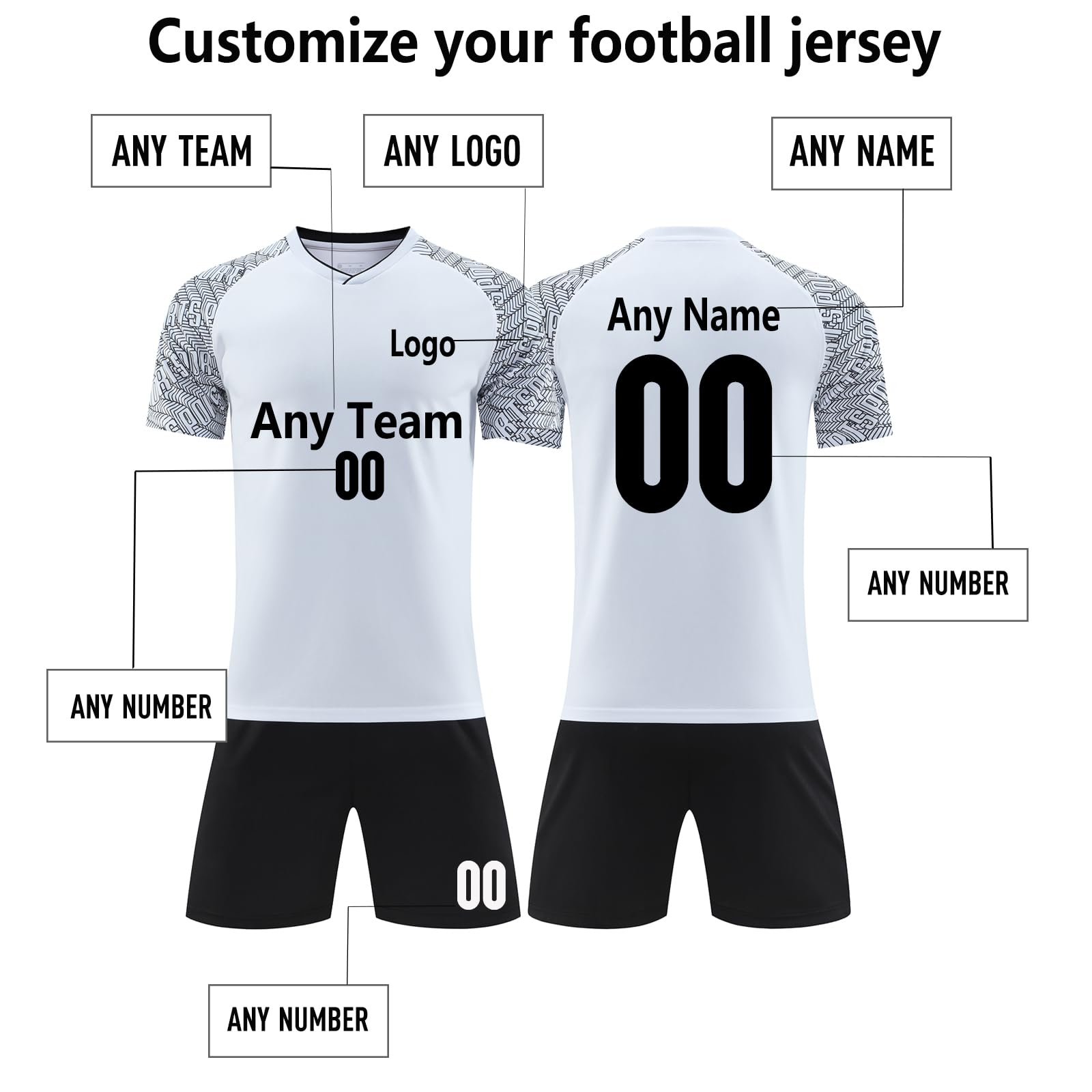 GEF1573ANTU Customized Football Jerseys Sports T-Shirt Hip Hop Jersey for Party Soccer Fan Jerseys for Kids Boys Girls Youth (Navy blue)