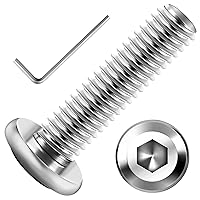 Vista 22 de Mywish M5 x 8mm 20 piezas de tornillos de cabeza plana con rosca hexagonal, pernos de acero inoxidable 304 para muebles con rosca completa, óxido