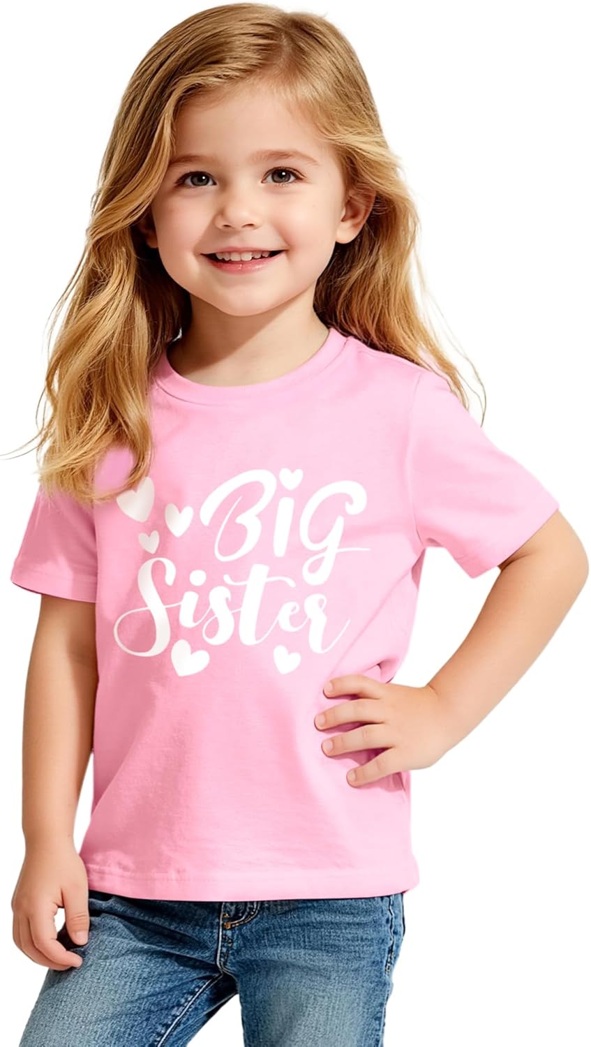 Big Sister Shirts for Toddler Girls Promoted to Big Sister Outfit Announcement T-Shirt for Girl Size 2-8 Years - Image 2