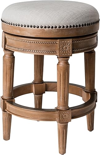 Miniatura 11 de Maven Lane Pullman Taburete de 26 Pulgadas de Altura, sin Respaldo, con Acabado de Roble Recuperado, Altura de Mostrador, Tapizado con Asiento de