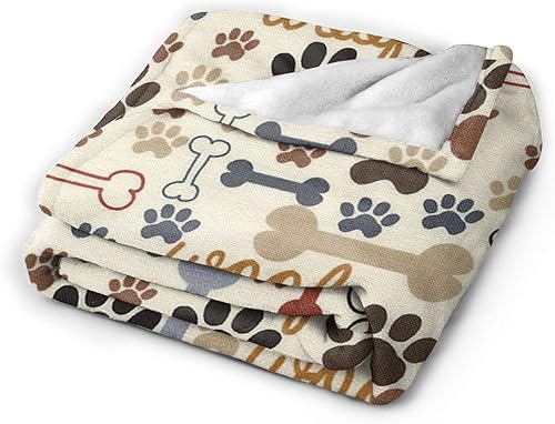 Miniatura 2 de Manta de franela con estampado de patas de perro, manta de forro polar, regalos para cama, sofá, silla, 50 x 40 pulgadas
