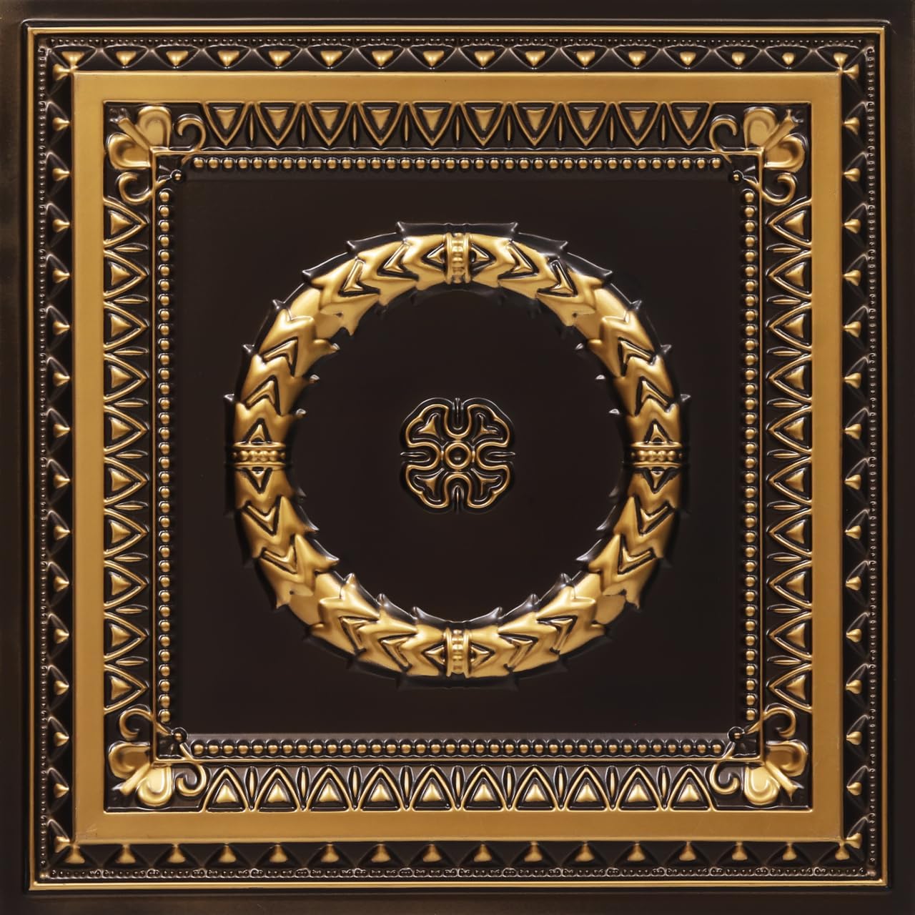 From Plain To Beautiful In Hours 210ag-24x24-25 Laurel Wreath Ceiling Tile 24" x 24" Antique Gold 25