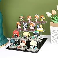 Vista 2 de ELEGANTLIFE Soporte elevador de acrílico – Estante transparente de 4 niveles para Funko POP, Amiibo, figuras, coleccionables, cupcakes, perfumes