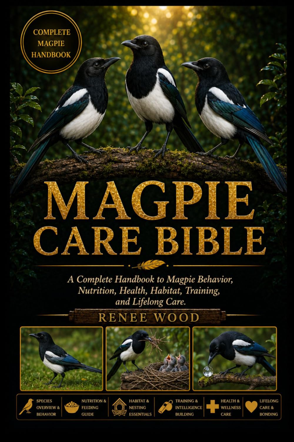 MAGPIE CARE BIBLE: A Complete Handbook to Magpie Behavior, Nutrition, Health, Habitat, Training, and Lifelong Care.
