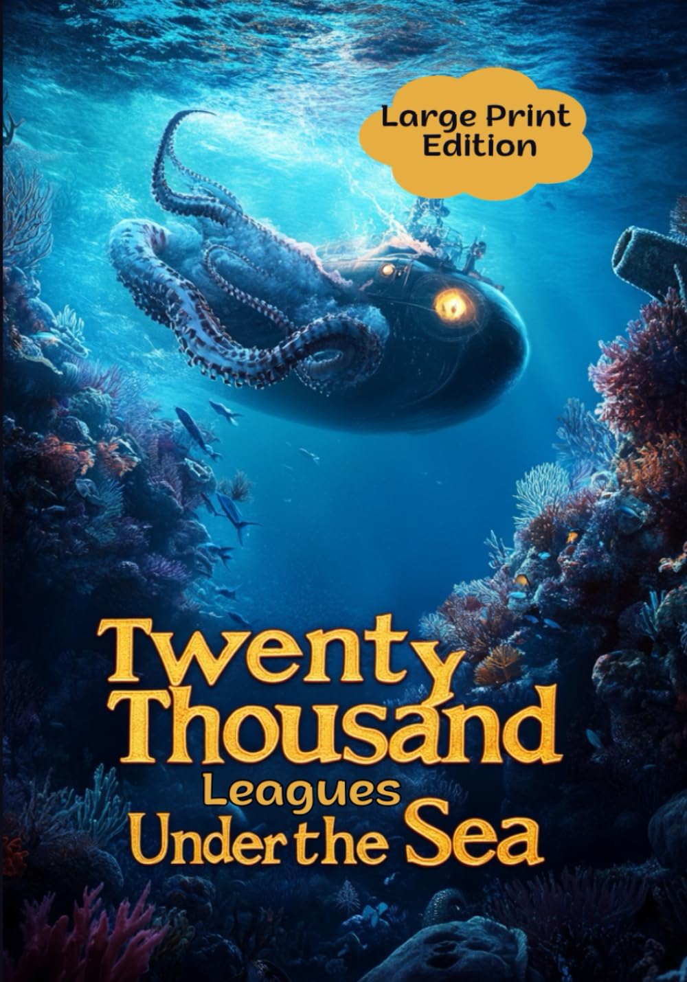 Twenty Thousand Leagues under the Sea (Large Print Edition): An epic journey into the depths of the ocean, filled with dangers, discoveries, and mysteries.